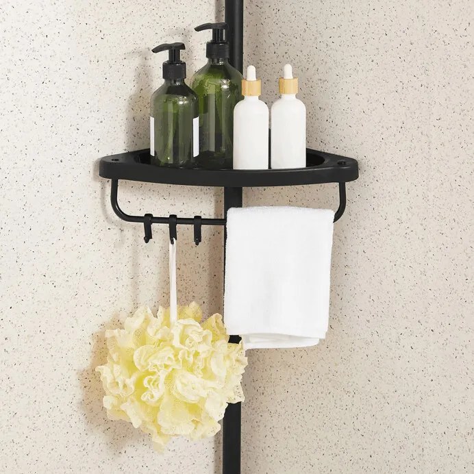 Fürdőszobai polc műanyag fekete AKP-E1001 BK