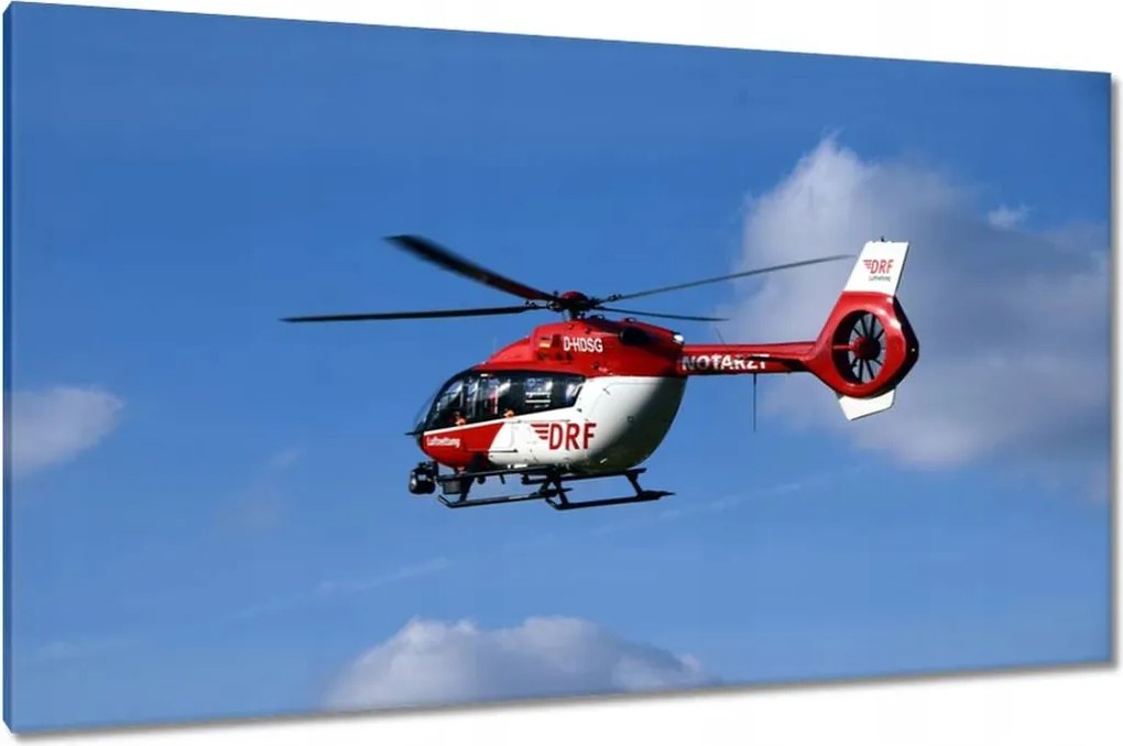 Vászonkép 120x70 Piros-fehér Helikopter