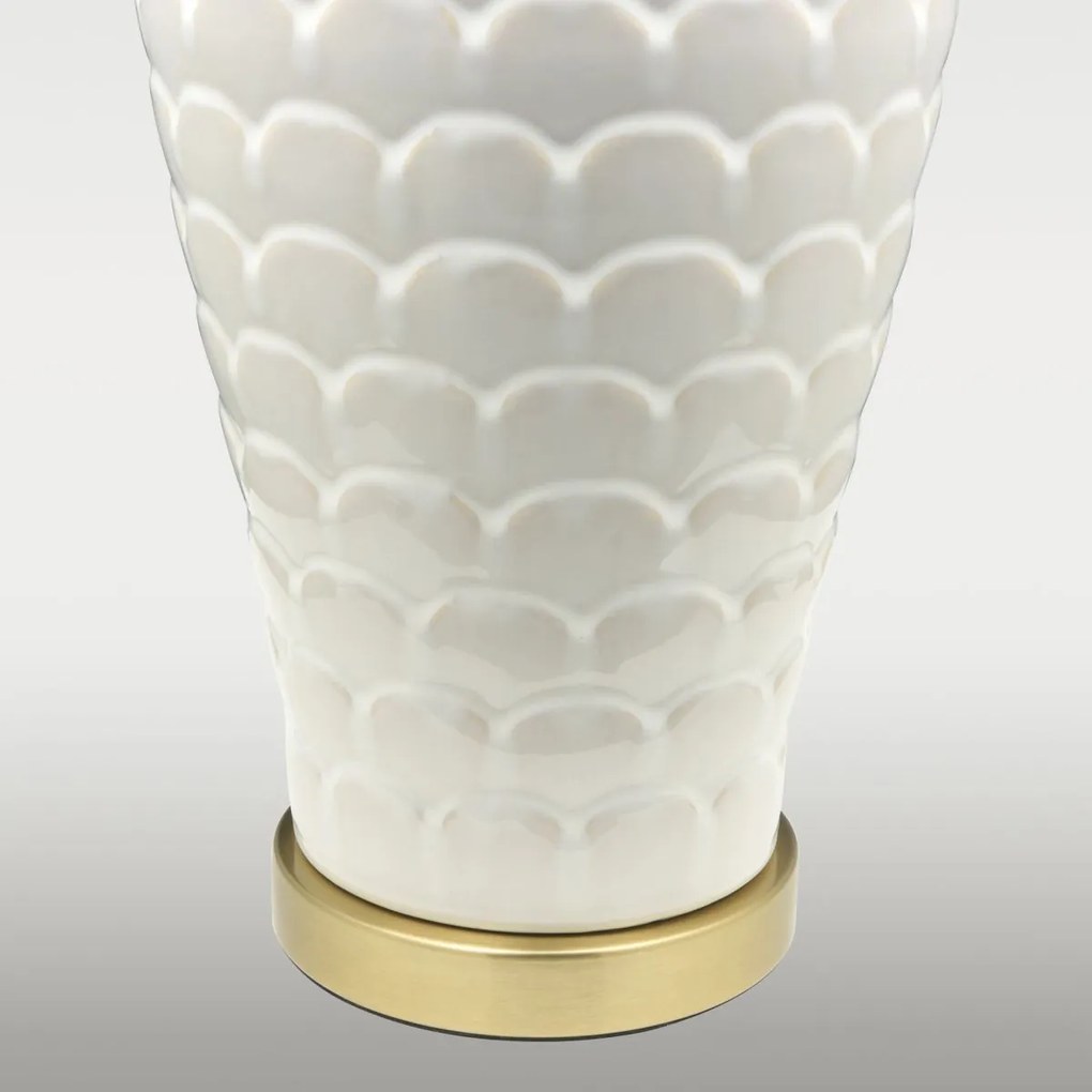 Cosmolight modern asztali lámpa murcia fehér sárgaréz cost01033br-wh