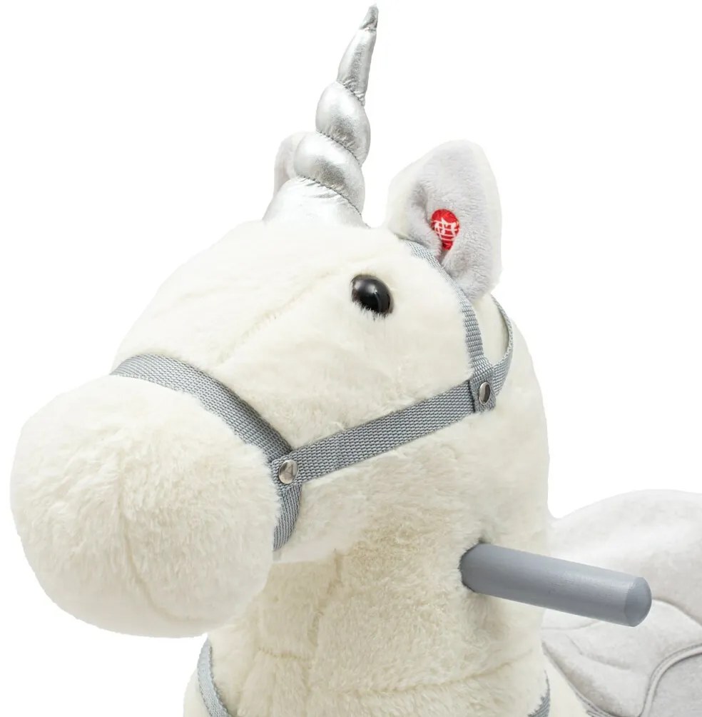 Baby Mix Hintaló játék dallammal és kerekekkelUnicorn fehér, 64 x 35 x 60 cm