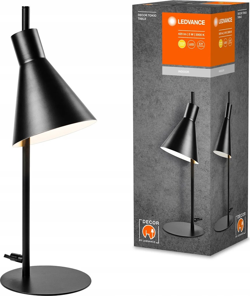 Asztali Led Dekoratív Lámpa 5W 260lm 3000K Meleg Fekete Dekor