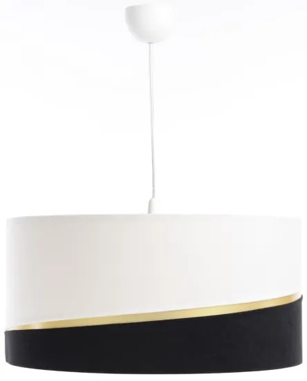Csillár zsinóron SWING 1xE27/60W/230V fekete/fehér/arany