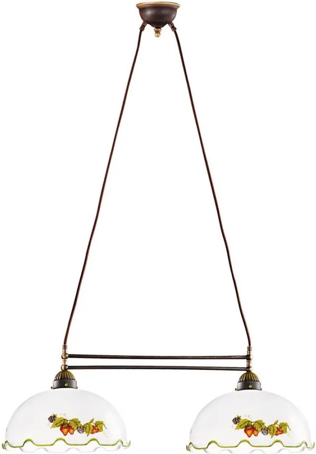 Kolarz 731.82.114 - Kábeles függőlámpa NONNA 2xE27/75W/230V bordó/eper