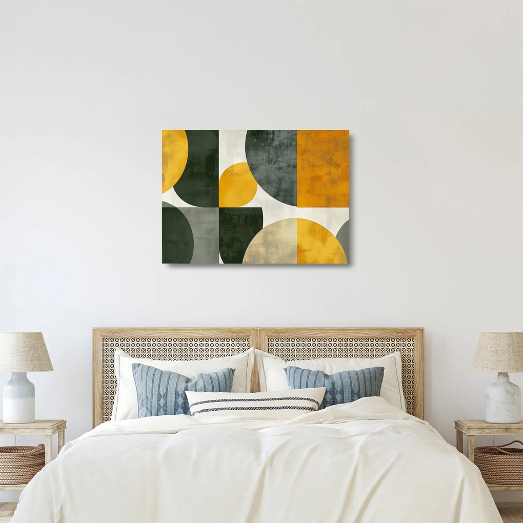 Üveg kép - Olívazöld absztrakció (70x50 cm)