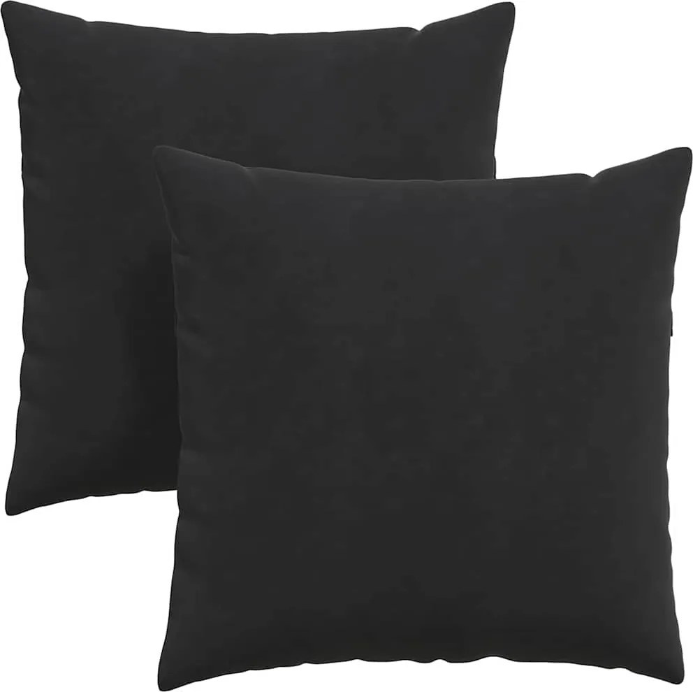 vidaXL Kanapé párnák 2 pcs Fekete 60 x 60 cm Bársonyos szövet