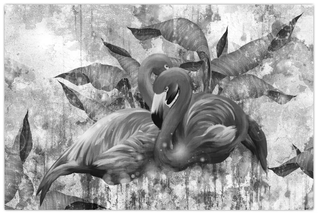 Kép - Flamingók graffiti (90x60 cm)