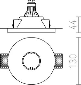 RENDL DAG R 83 süllyesztett lámpa gipsz 230V LED GU10 8W