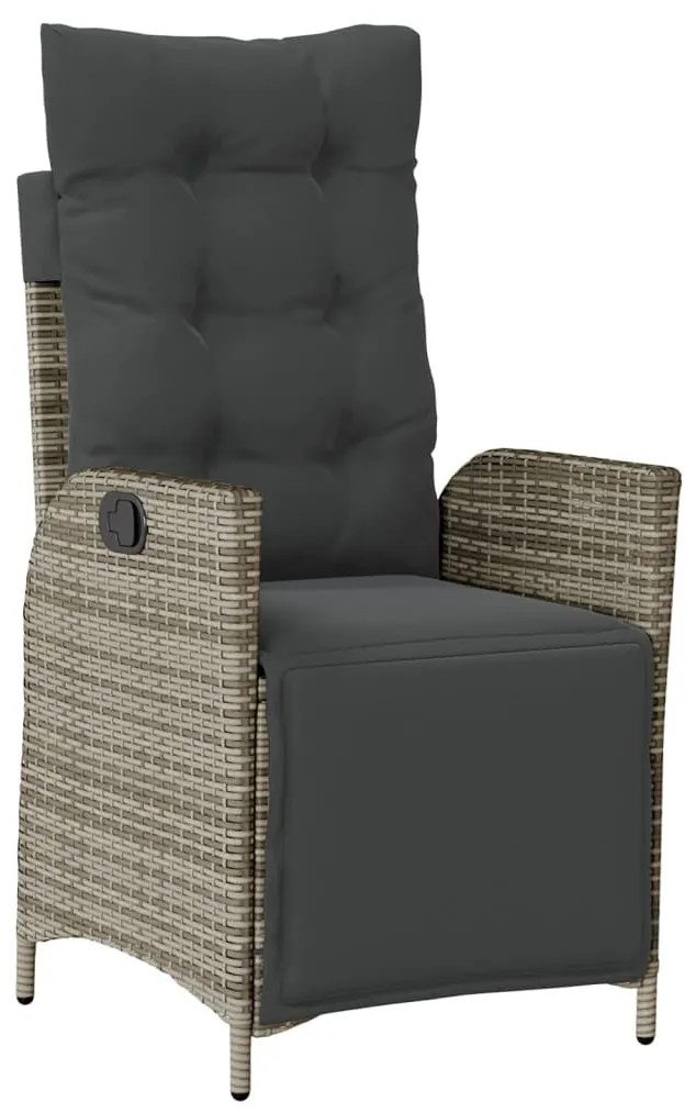 5 részes szürke polyrattan kerti étkezőgarnitúra párnával