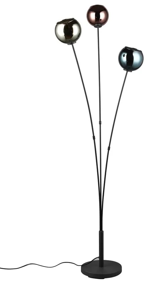 Fényes fekete állólámpa (magasság 150 cm) Sheldon – Trio