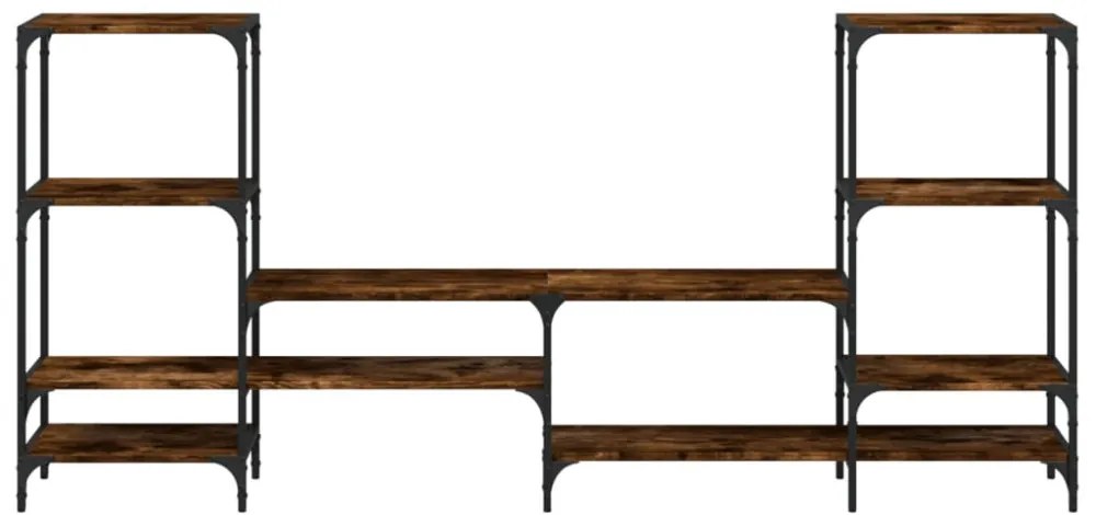 füstös tölgy színű szerelt fa TV-szekrény 206,5 x 28,5 x 95 cm