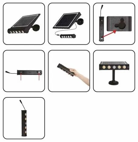 LED napelemes fali lámpa mozgásérzékelővel LED/8W/3,7V 4000 mAh 4000K IP65