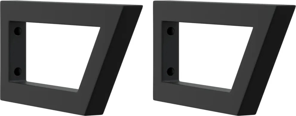 vidaXL 2 db fekete trapéz alakú acél polctartó mosdóhoz