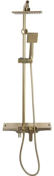 REA-P4121 - BRAVO zuhanyszett csapteleppel, szálcsiszolt arany