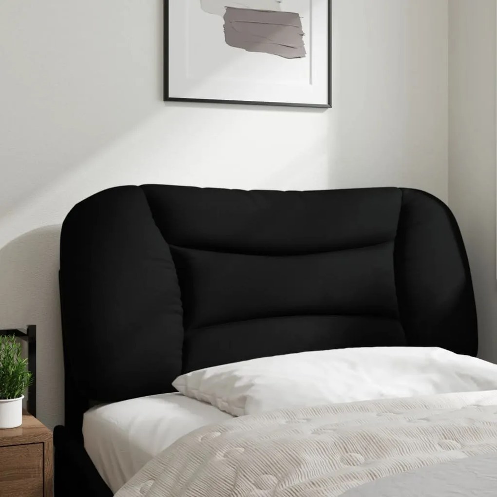 fekete szövet fejtámla párna 90 cm