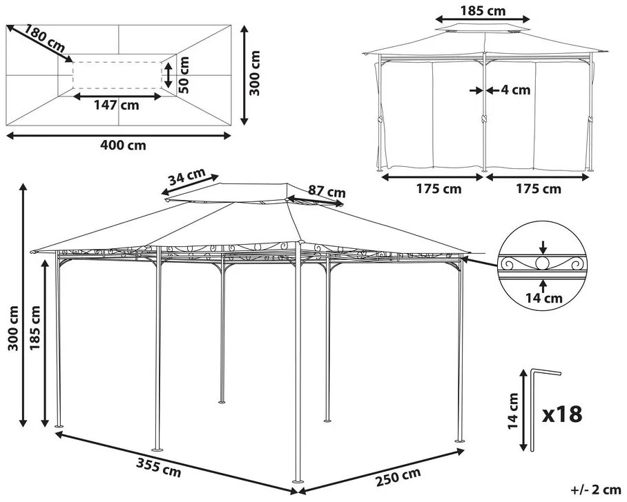 Kerti pavilon CASILLO (sötétszürke). 1026766