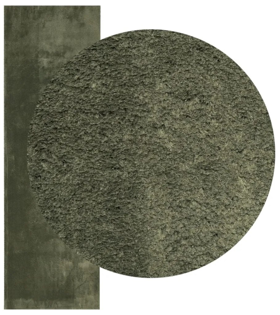 HUARTE erdőzöld rövid szálú puha és mosható szőnyeg 80 x 250 cm