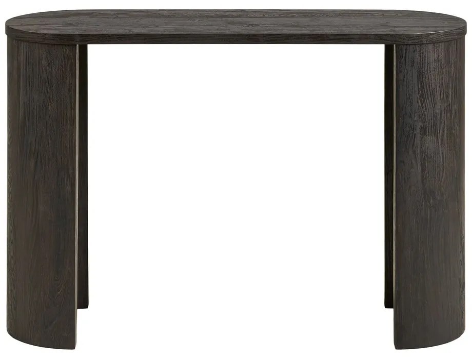 Sötétbarna konzolasztal tölgyfa dekorral 38x114 cm Bibione – House Nordic