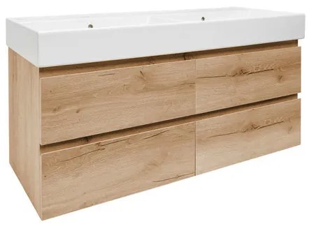SAT B-Way Fürdőszobaszekrény mosdóval 119x50x45 cm tölgy matt BWAY2120OAKU2B