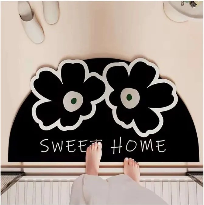 Fekete fürdőszobai kilépő 60x100 cm Miedo – Foutastic