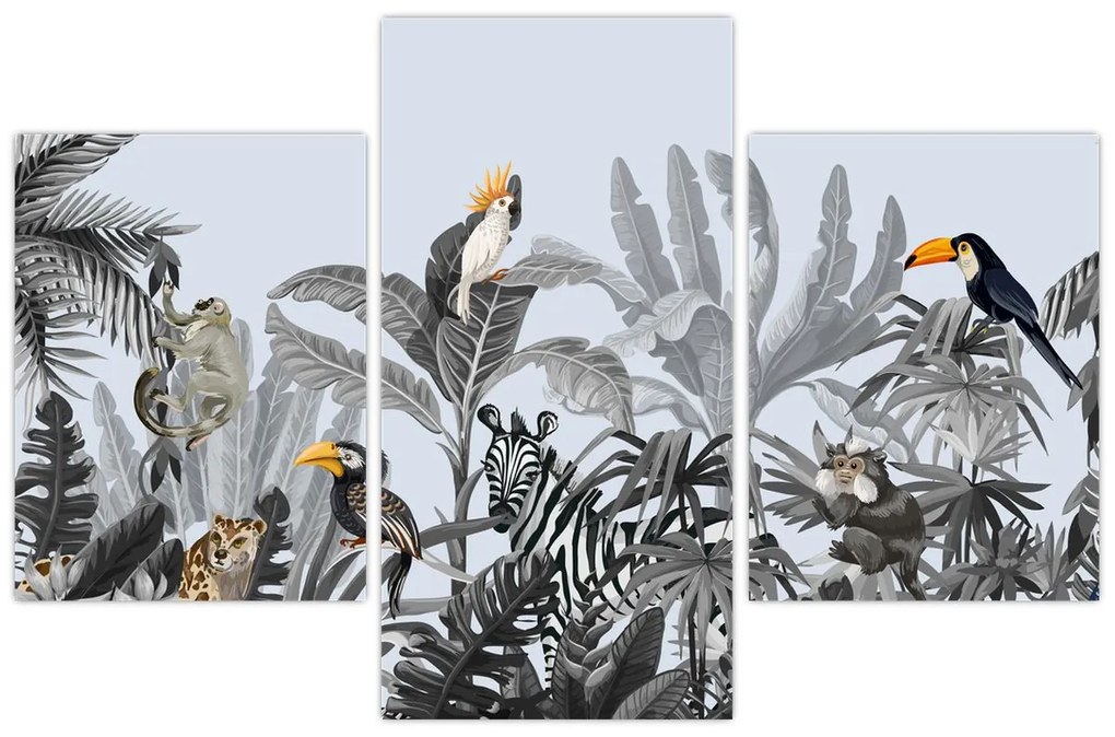 Kép - Illusztrált dzsungel (90x60 cm)