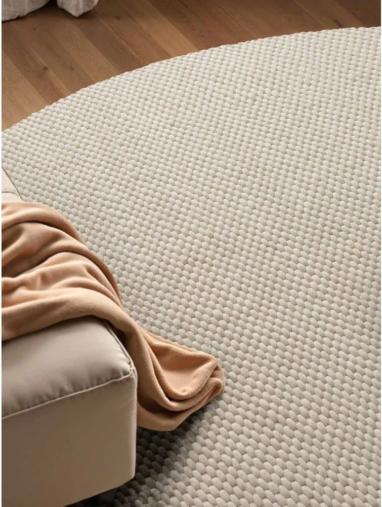 Krémszínű kézi szövésű gyapjú kerek szőnyeg ø 160 cm Lyon Beans – Elle Decoration