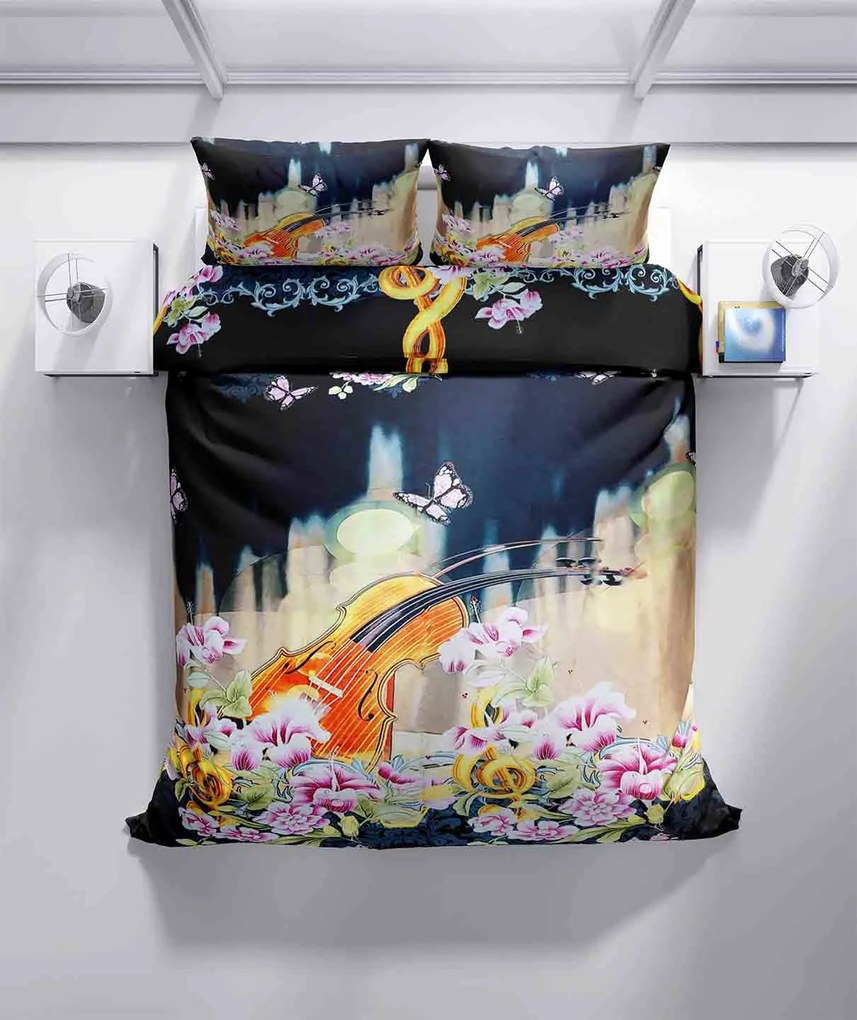 3D lapok polipamut Zene TiaHome - 1x Párna 90x70cm, 1x Paplan 140x200cm