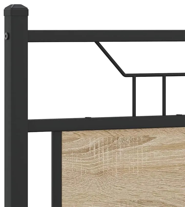 sonoma tölgy színű szerelt fa és acél fejtámla 120 cm