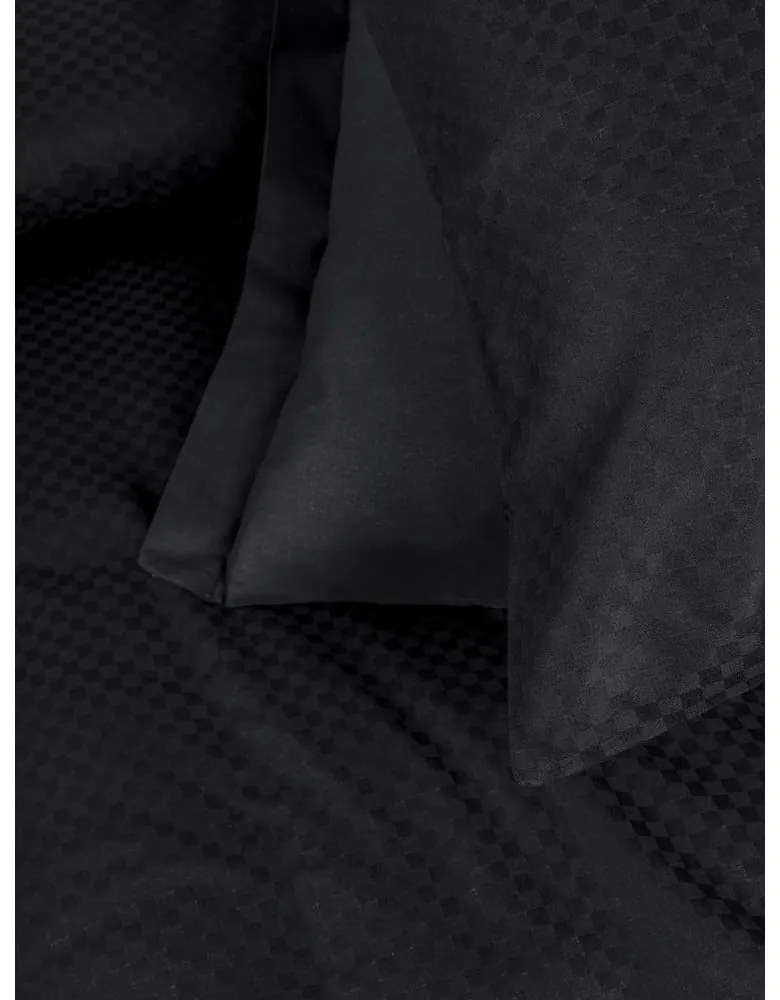 Fekete egyszemélyes renforcé pamut ágyneműhuzat 140x200 cm Checkered – Mila Home Luxury
