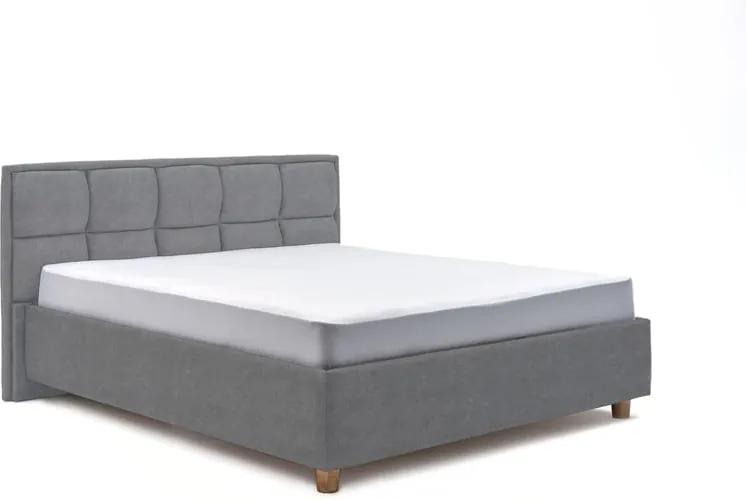 Karme kékesszürke kétszemélyes ágy tárolóhellyel, 160 x 200 cm - AzAlvásért