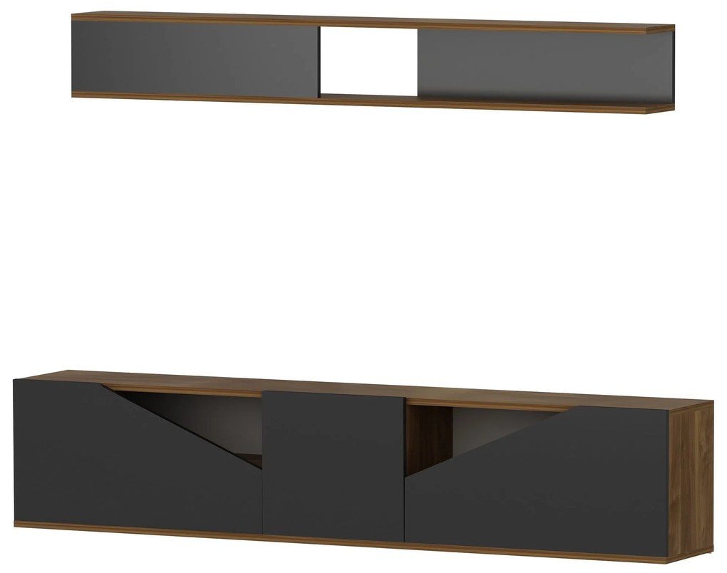 TV szekrény Taç - Walnut, Black