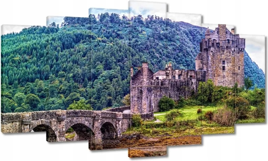 Vászonkép 140x80 Régi vár domb erdő