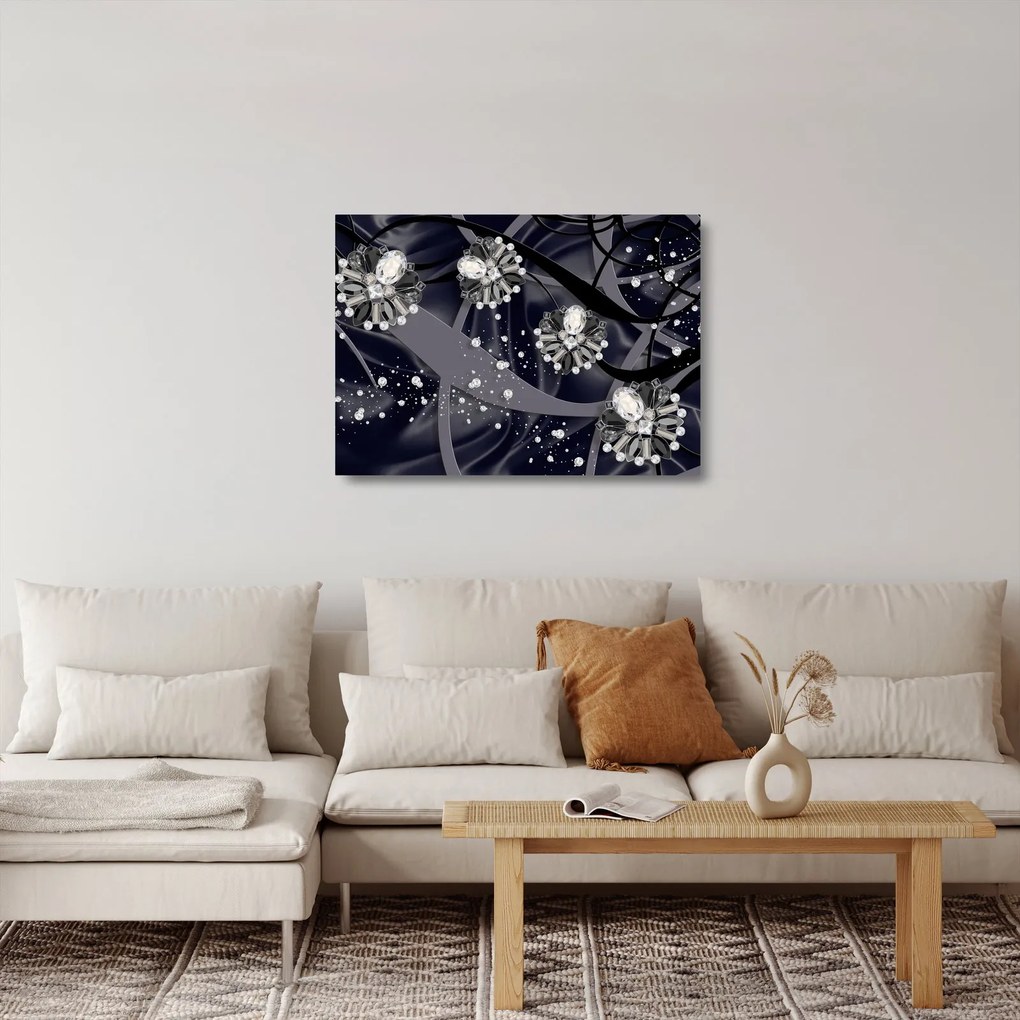 Kép - Gyémántok a térben (üvegen) (70x50 cm)