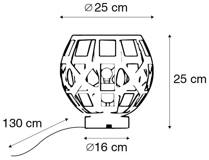 Ipari asztali lámpa antik arany - Bobby
