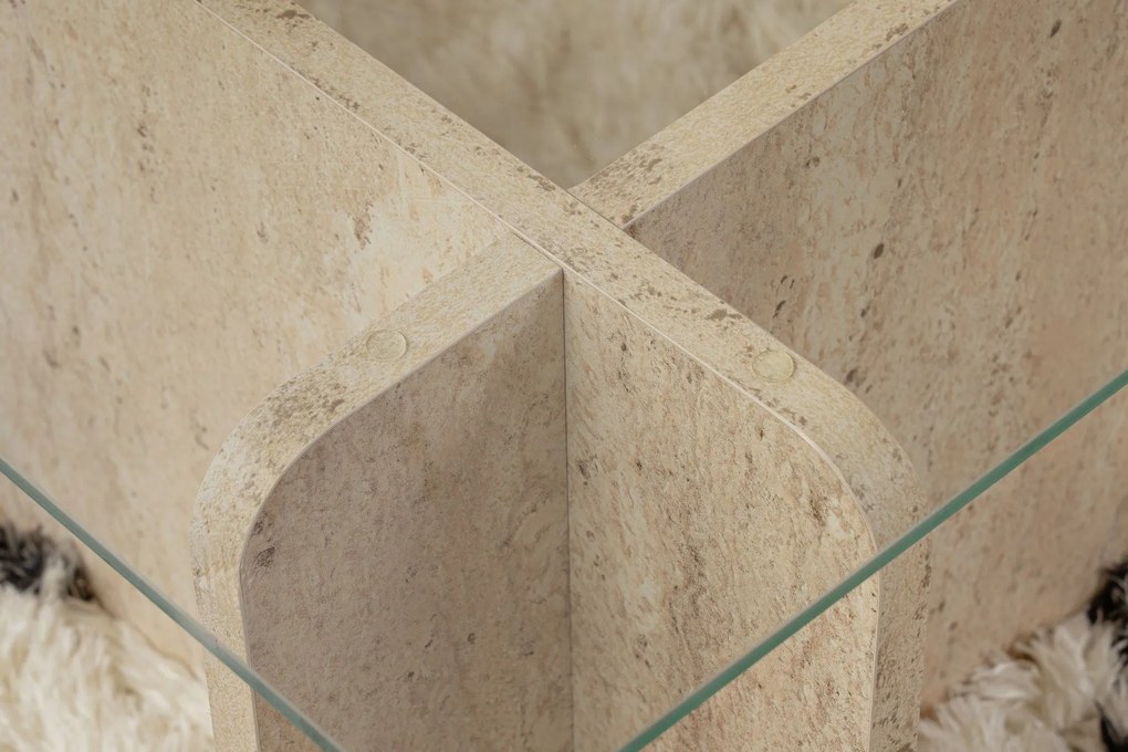 Dohányzóasztal Flavio - Travertine