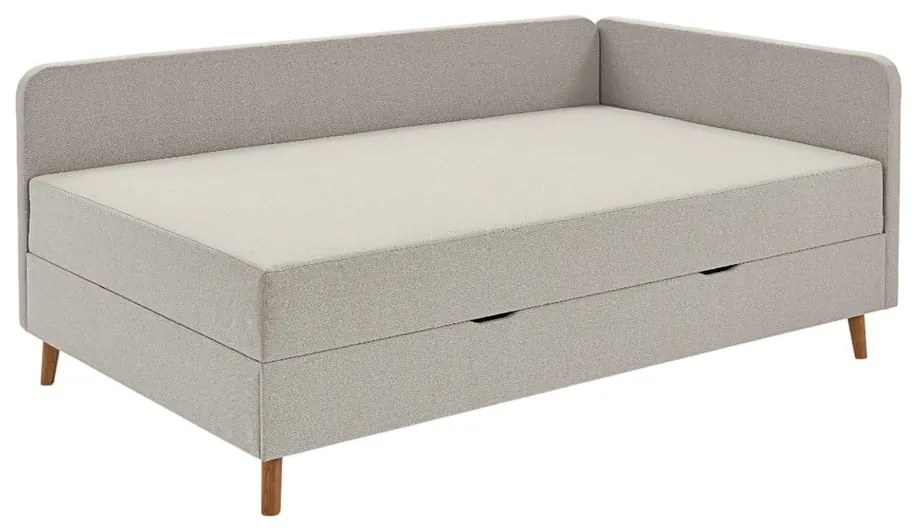 Bézs kárpitozott egyszemélyes ágy tárolóhellyel 120x200 cm Cabana – Meise Möbel