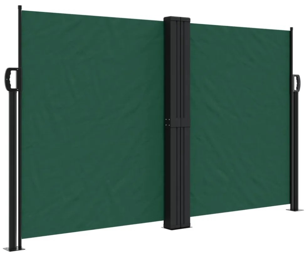 sötétzöld behúzható oldalsó napellenző 140 x 1000 cm