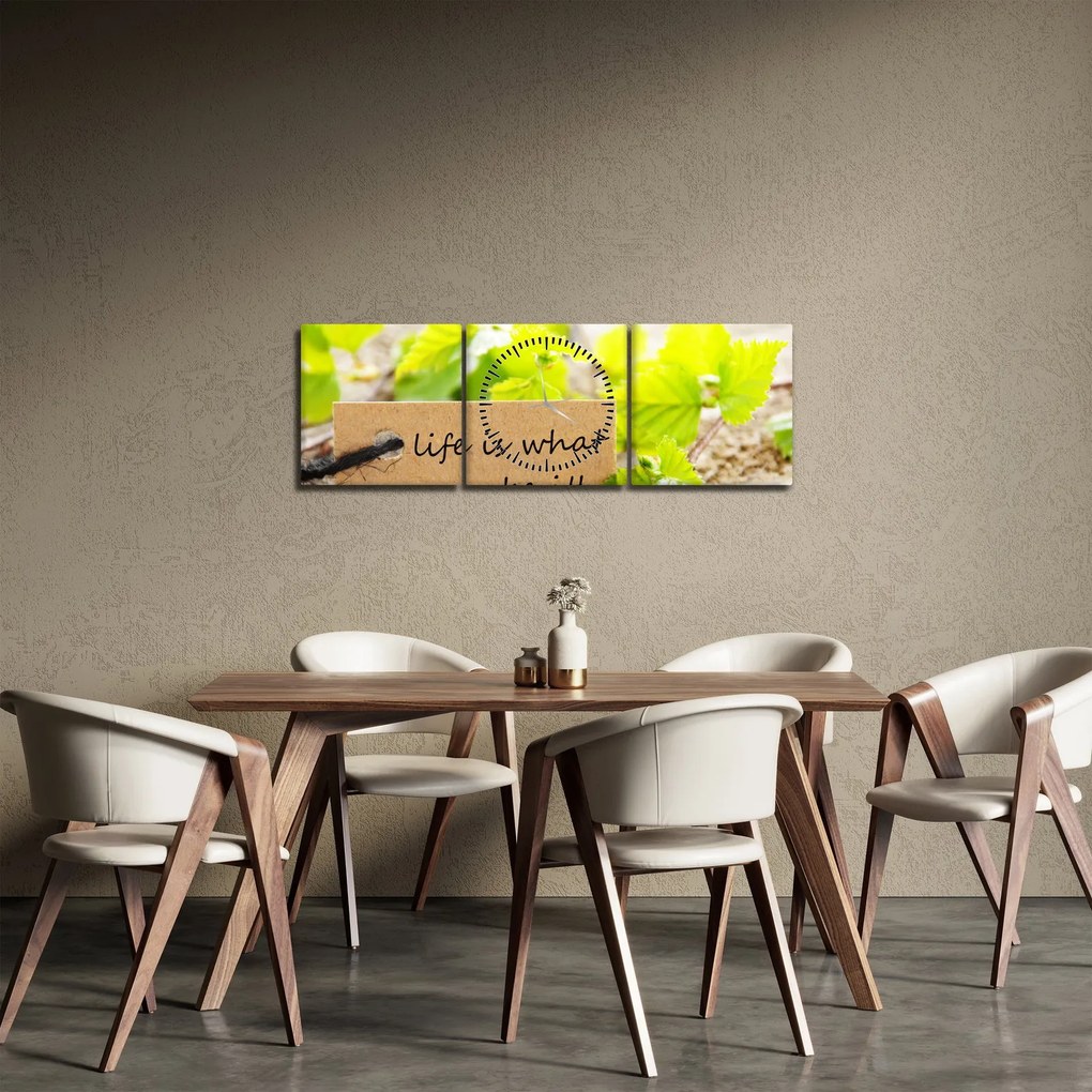 Kép - Idézet (órával) (90x30 cm)