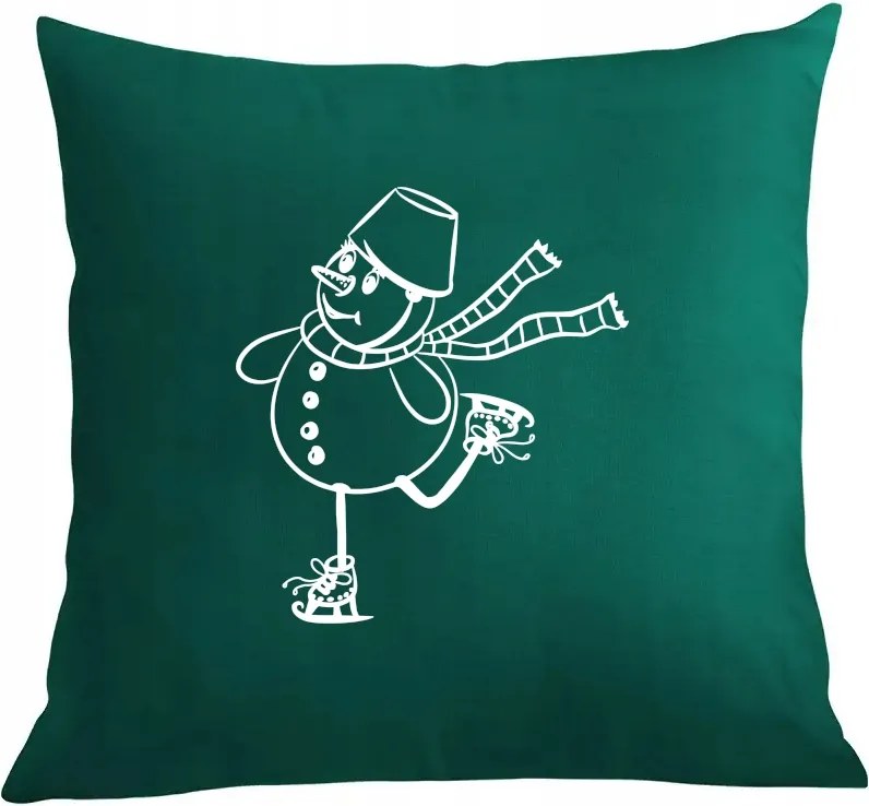 Karácsonyi párna párnahuzat vicces nyomott mintás hóember korcsolya
