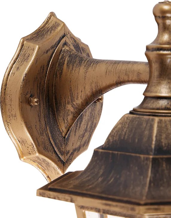 Antik fali lámpa kültérre arany színben IP44 - New Haven