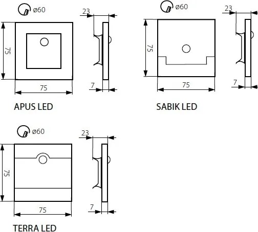 Kanlux 27370 - LED lépcsővilágító lámpa APUS érzékelővel LED/0,8W/12V 3000K