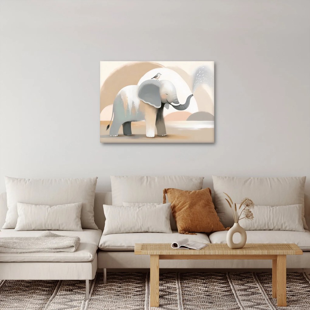 Kép - Elefánt pasztell színekben (70x50 cm)