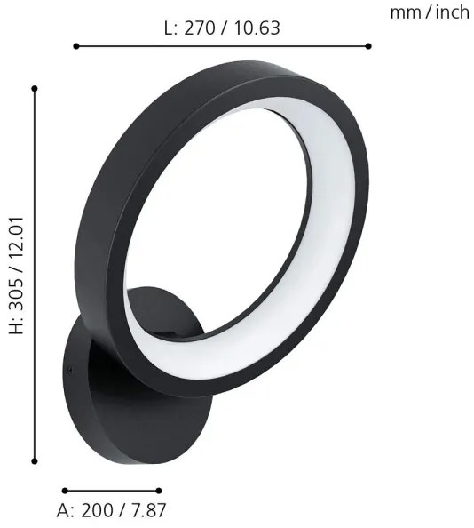 Eglo 99028 - LED RGB fényerőszabályozható fali lámpatest MARGHERA-C LED/16W/230V