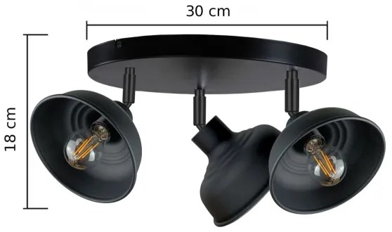 Spotlámpa FAUN 3xE27/60W/230V fekete