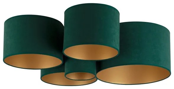 Duolla - Mennyezeti lámpa ROLLER PENTO 5xE27/60W/230V zöld/arany