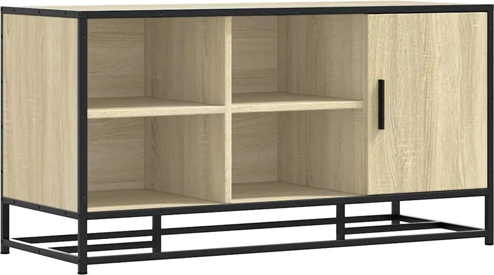 vidaXL cipőpad Sonoma tölgy 100x40x53,5 cm Gépi fa és fém