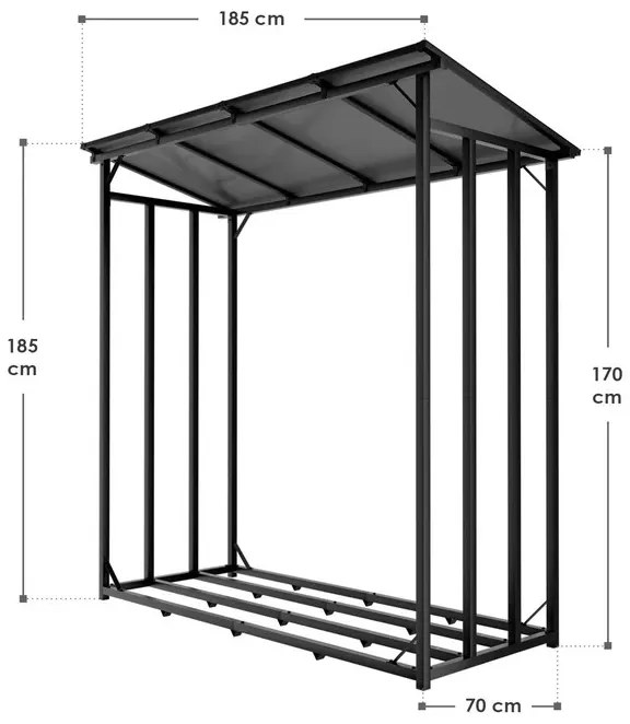 Juskys Faszín tároló - 185x70x185 cm