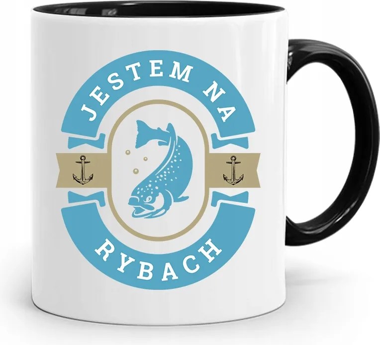 Fekete Bögre Horgászoknak Horgász Vagyok, fényképes nyomattal