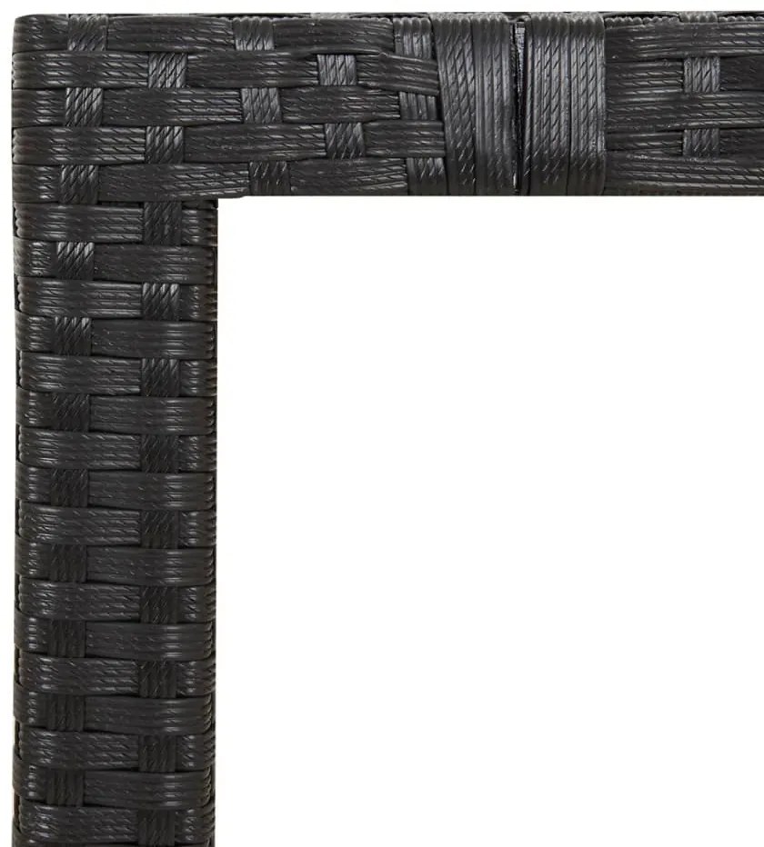 vidaXL 9 részes fekete polyrattan kerti bisztrógarnitúra párnákkal