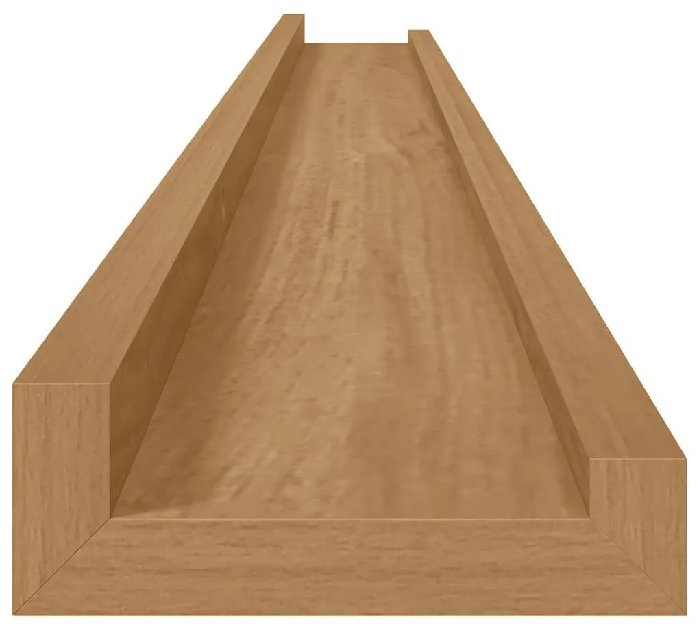Falpolc polcokkal tárolóval 2 pcs Barna 115 x 9 x 3 cm Faanyag