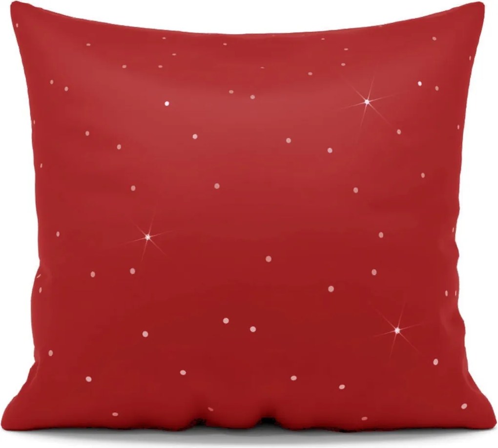 Dekoratív párnahuzat Crystal 45x45 piros, kristályokkal